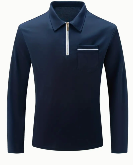 RALPH POLO - Elegante jersey con cremallera para hombre (diseño italiano)