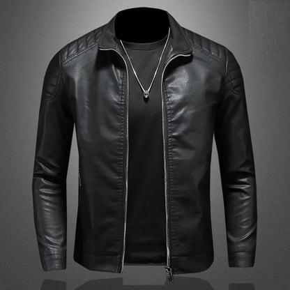 Cazadora bomber de piel para hombre - Karl