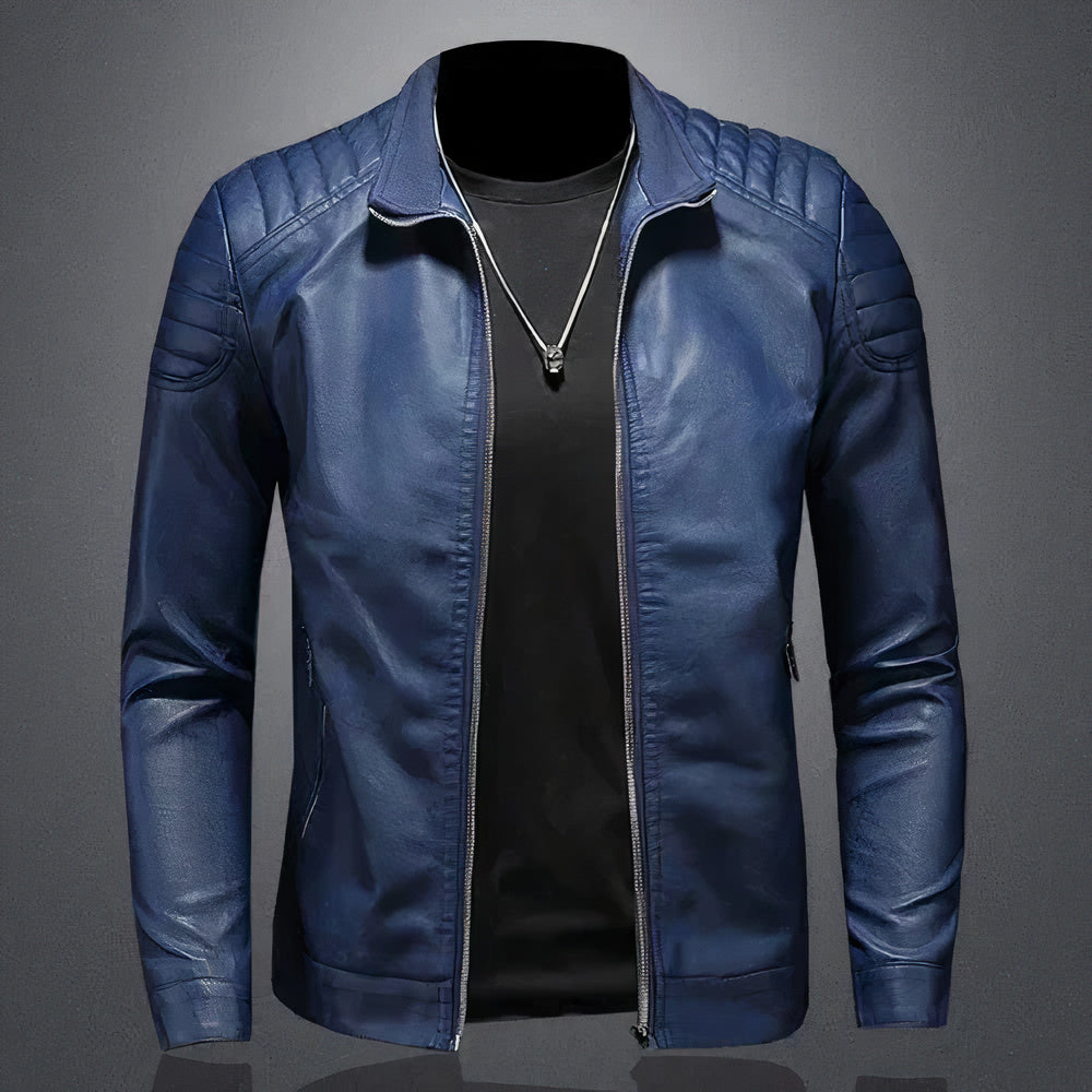 Cazadora bomber de piel para hombre - Karl