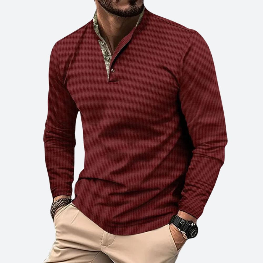 Stylish long-sleeved polo for men - Siegfried