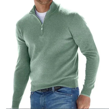 RALPH POLO - Elegante jersey con cremallera para hombre (diseño italiano)